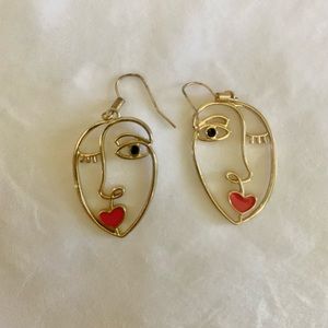 abstract face earrings